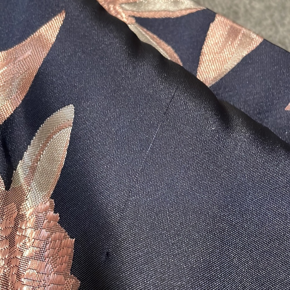 Navy & pink asymmetrical floral high low gown, women 4 - Picture 9 of 10